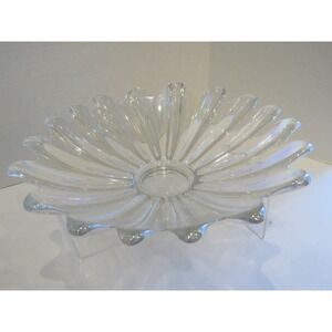 Carnival Glass Celestial Starburst Iridescent Clear Bowl Federal Vintage 11"